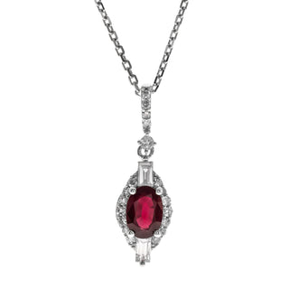 Penelope 14K White Gold Oval-Cut Mozambique Ruby Pendants