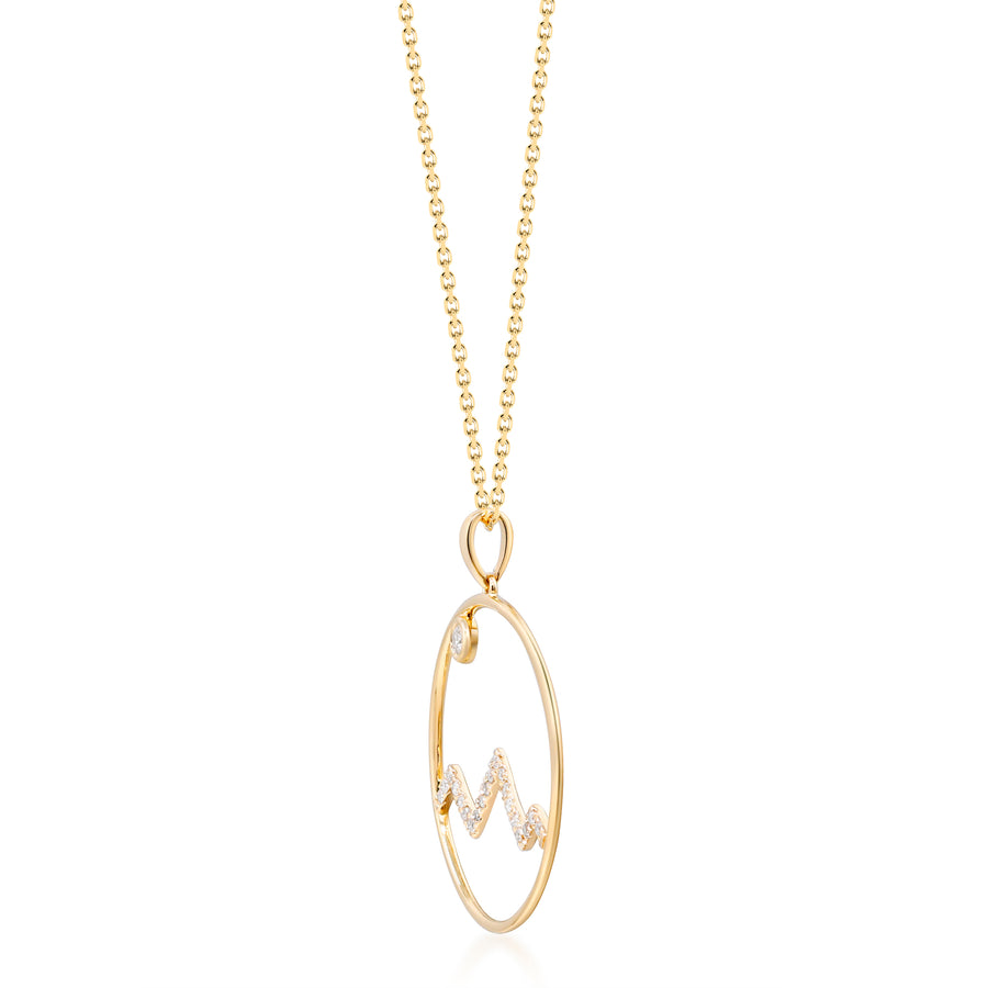 Faith 14K Yellow Gold Round-Cut White Diamond Pendant