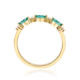 Enchanting Elegance: Remi 14K Yellow Gold Marquise Cut Natural Zambian Emerald Ring