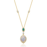 Classic 10K Yellow Gold Oval-Cut Opal Pendant