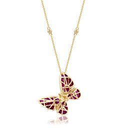 Edith 14K Yellow Gold Square-Cut Mozambique Ruby Pendant