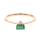 Mia 14K Yellow Gold Emerald -Cut Natural Zambian Emerald Ring