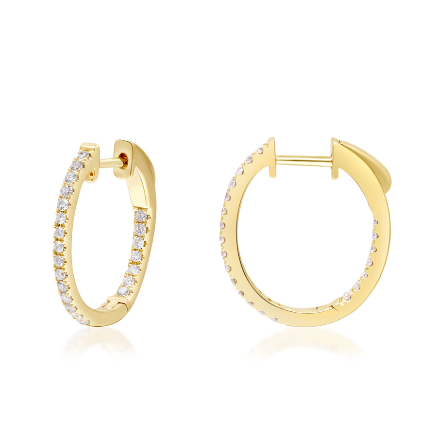 Chloe 14K Yellow Gold Round-Cut White Diamond Earrings