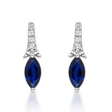 Madelyn 14K White Gold Marquise-Cut Blue Sapphire Earrings