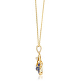 Ayla 14K Yellow Gold Round-Cut Blue Sapphire Pendant