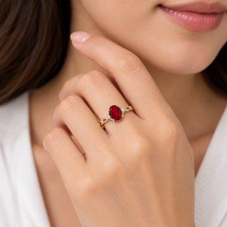 Esme 14K Yellow Gold Oval-Cut Mexican Fire Opal Ring