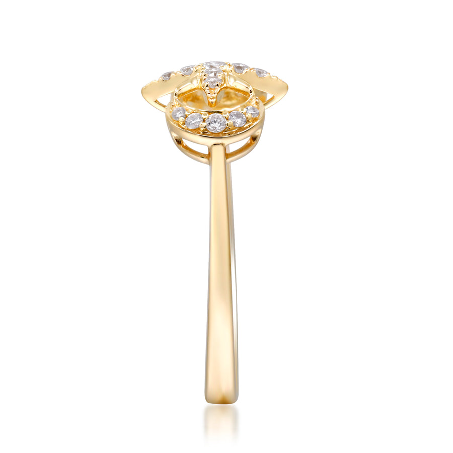 Adalynn 14K Yellow Gold Round-Cut White Diamond Ring