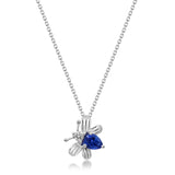 Piper 10K White Gold Pear-Cut Blue Sapphire Pendant