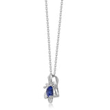 Piper 10K White Gold Pear-Cut Blue Sapphire Pendant