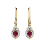 Lia 10K Yellow Gold Oval-Cut Mozambique Ruby Earring