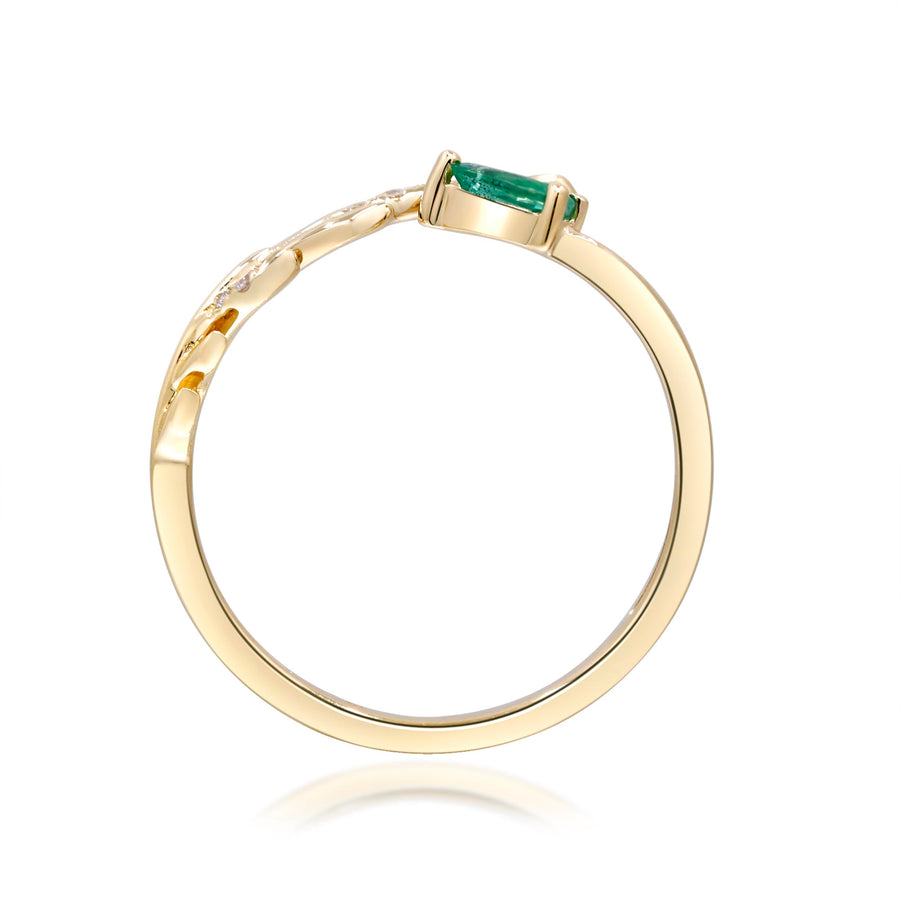 Aubrey 14K Yellow Gold Pear-Cut Zambian Emerald Ring