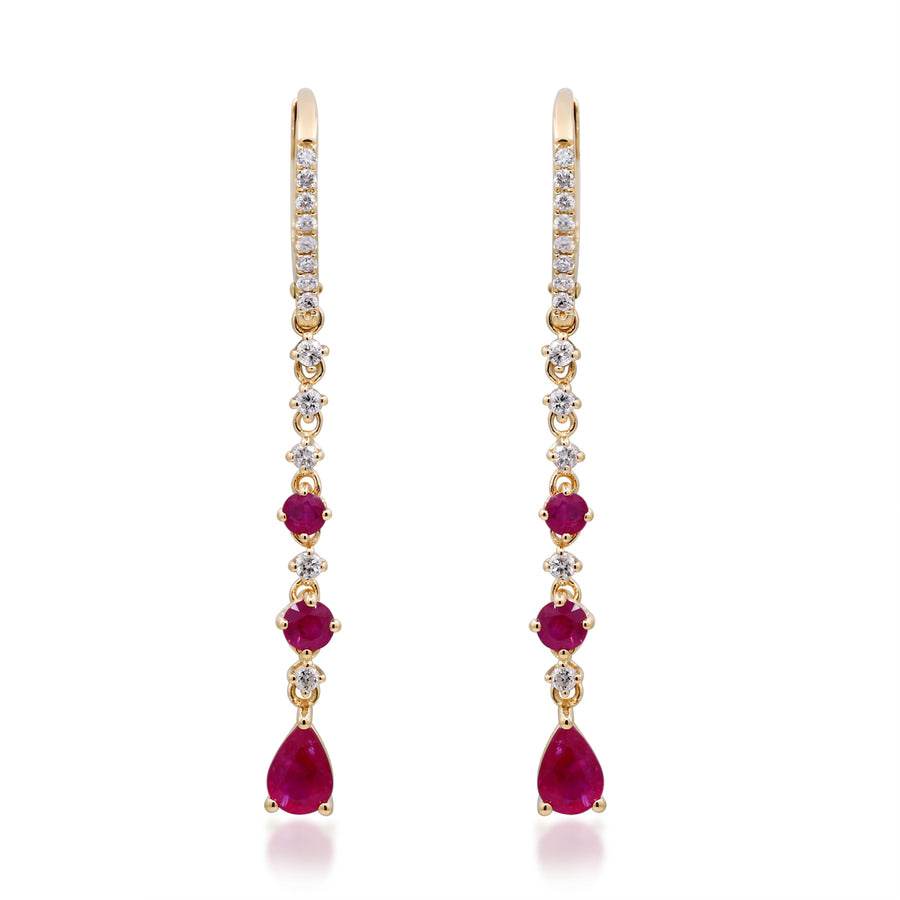 Chloe 14K Yellow Gold Pear-Cut Mozambique Ruby Earrings