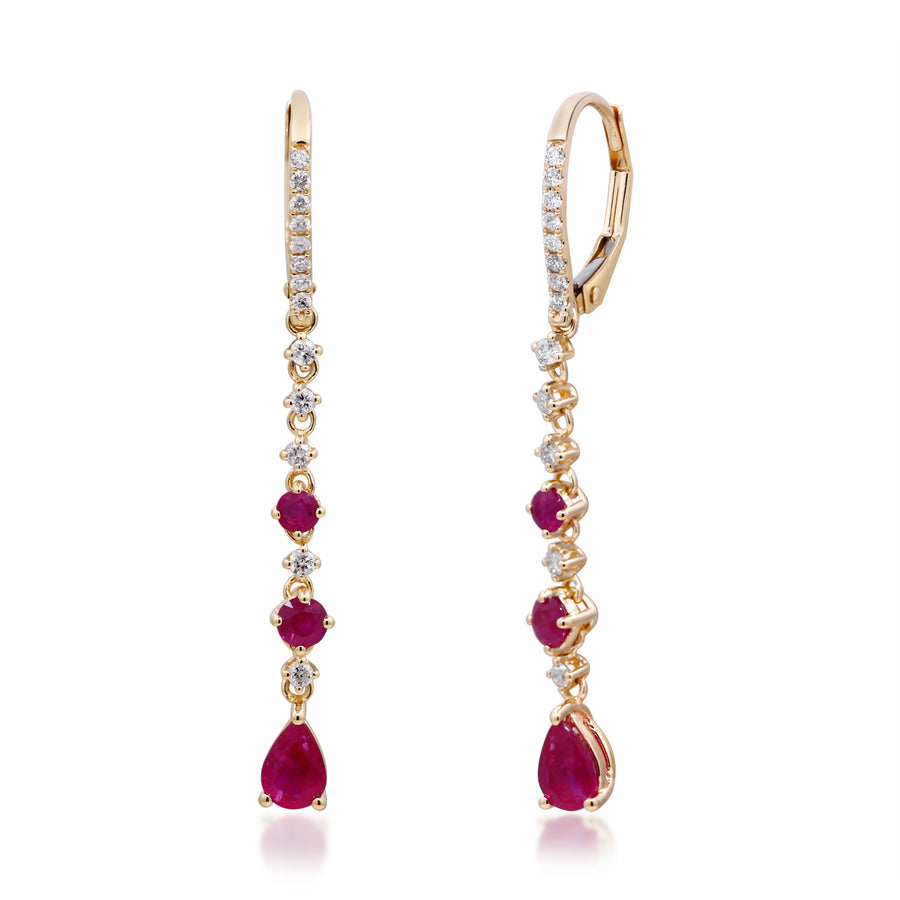 Chloe 14K Yellow Gold Pear-Cut Mozambique Ruby Earrings