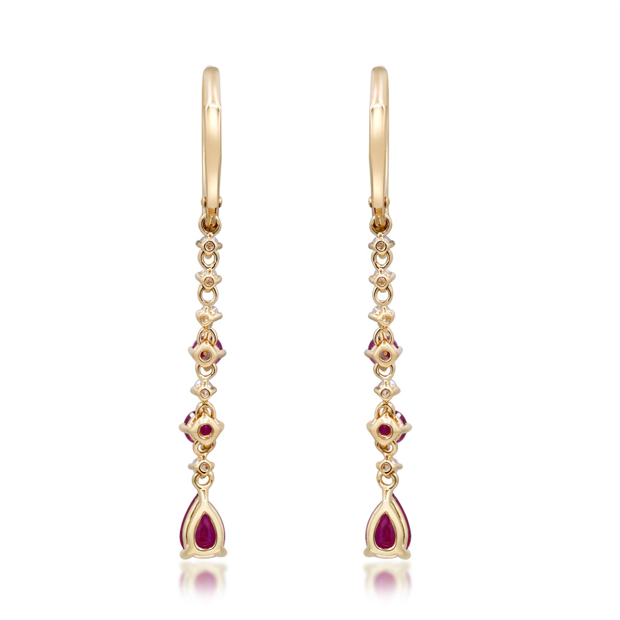 Chloe 14K Yellow Gold Pear-Cut Mozambique Ruby Earrings