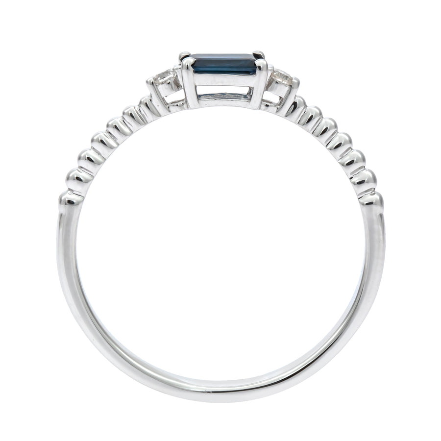 Eliana 10K White Gold Square-Cut Blue Sapphire Ring