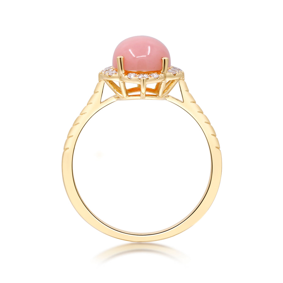 Melissa 14K Yellow Gold Oval-Cut Pink Opal Ring