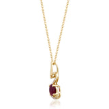 Zoe 14K White Gold Oval-Cut Mozambique Ruby Pendants
