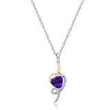 Golden Radiance Trilliant Amethyst Pendant