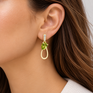 Valerie 14K Yellow Gold Pear-Cut Peridot Earrings