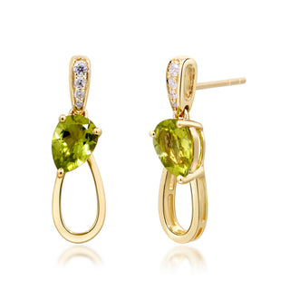 Valerie 14K Yellow Gold Pear-Cut Peridot Earrings