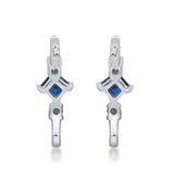 Liliana 14K White Gold Square-Cut Blue Sapphire Earrings