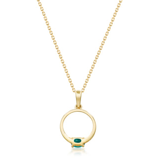 Annie 10K Yellow Gold Oval-Cut Emerald Pendant