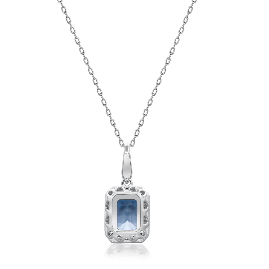 Nora 14K White Gold Emerald-Cut Brazilian Aquamarine Pendant