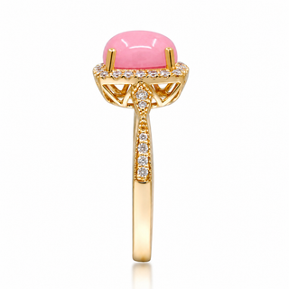 Tracy 14K Yellow Gold Cushion-Cab Pink Opal Ring