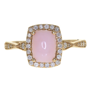 Tracy 14K Yellow Gold Cushion-Cab Pink Opal Ring
