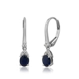 Emilia 14K White Gold Oval-Cut Blue Sapphire Earrings