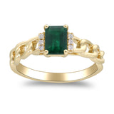 Abby 14K Yellow Gold Emerald-Cut Natural Zambian Emerald Ring