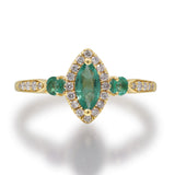 Audrey 14K Yellow Gold Marquise-Cut Zambian Emerald Ring