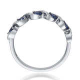 Hallie 10K White Gold Round-Cut Blue Sapphire Ring