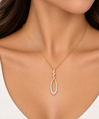 Leo 14K Yellow Gold Round-Cut White Diamond Pendant