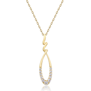 Leo 14K Yellow Gold Round-Cut White Diamond Pendant