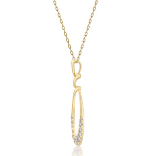 Leo 14K Yellow Gold Round-Cut White Diamond Pendant