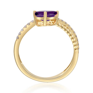 Skylar 10K Yellow Gold Pear-Cut Amethyst Ring