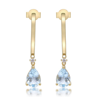 Sage 10K Yellow Gold Pear-Cut Aquamarine Earring