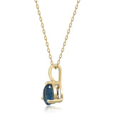 Alexandra 10K Yellow Gold Round-Cut Brazilian London Blue Topaz Pendant
