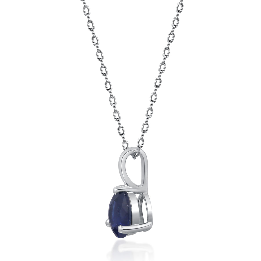 Gianna 10K White Gold Round-Cut Ceylon Blue Sapphire Pendant