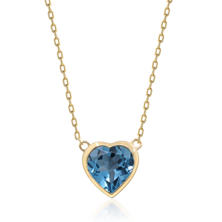 Kennedi 10K Yellow Gold Cushion-Cut Swiss Blue Topaz Pendant