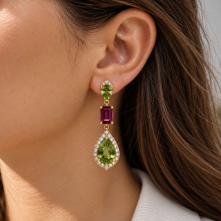 Valerie 10K Yellow Gold Pear-Cut Peridot Earrings