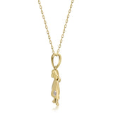 Willow 10K Yellow Gold Round-Cut White Diamond Pendant