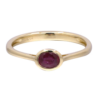 Chana 10K Yellow Gold Oval-Cut Mozambique Ruby Ring