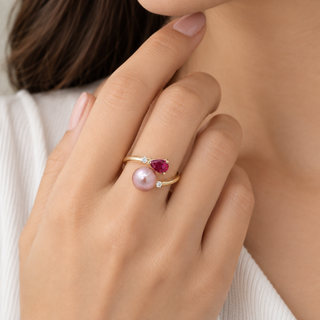 Kamilah 10K Yellow Gold Round-Cut Pearl Ring