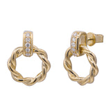 Saylor 14K Yellow Gold Round-Cut White Diamond Earring