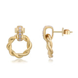 Saylor 14K Yellow Gold Round-Cut White Diamond Earring
