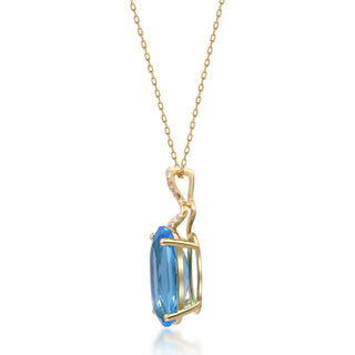 Valerie 14K Yellow Gold Oval-Cut Swiss Blue Topaz Pendant