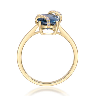 Kennedi 10K Yellow Gold Cushion-Cut Brazilian London Blue Topaz Ring