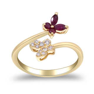 Aisha 14K Yellow Gold Marquise-Cut Mozambique Ruby Ring